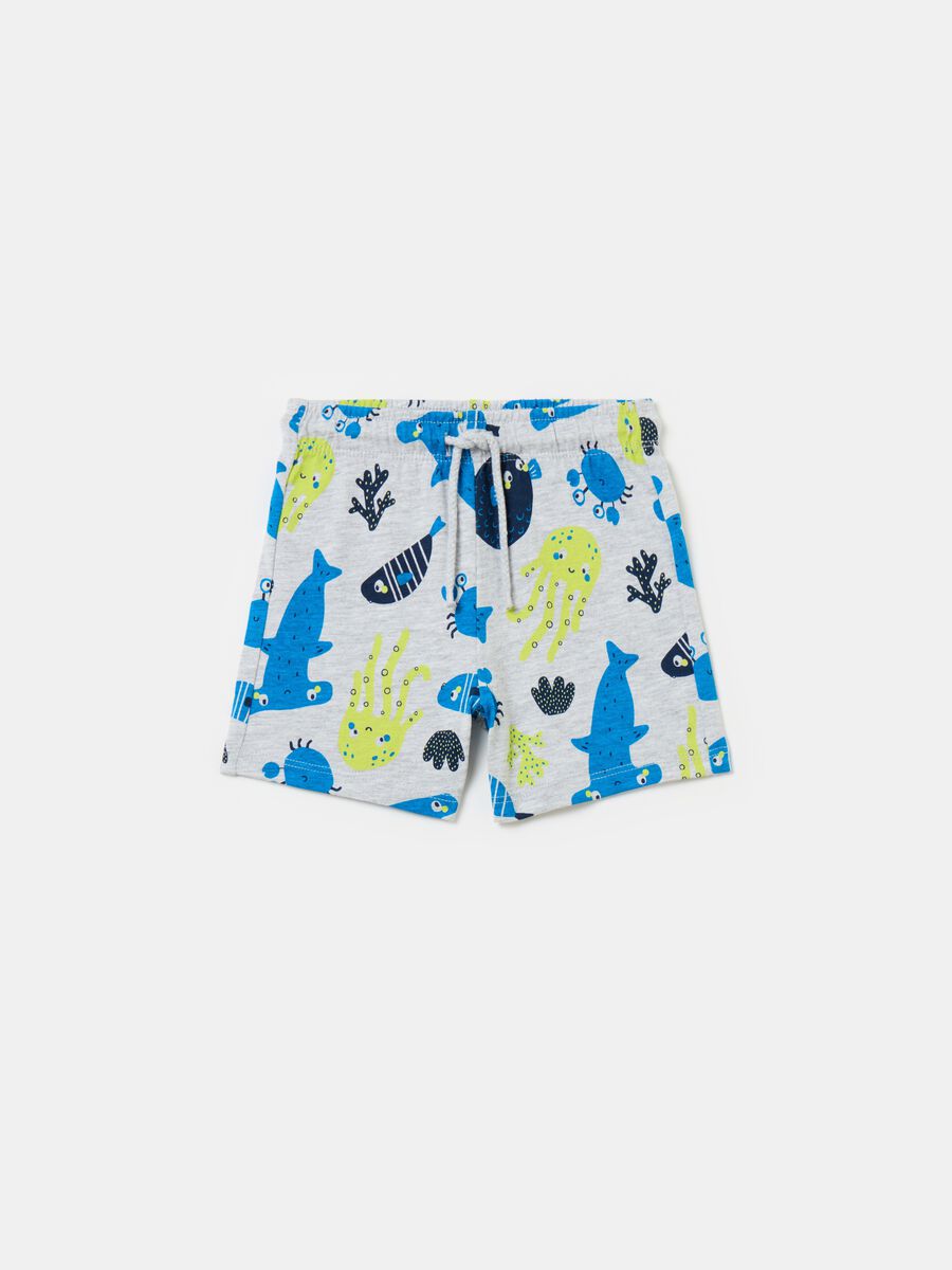 Shorts con coulisse e stampa_0
