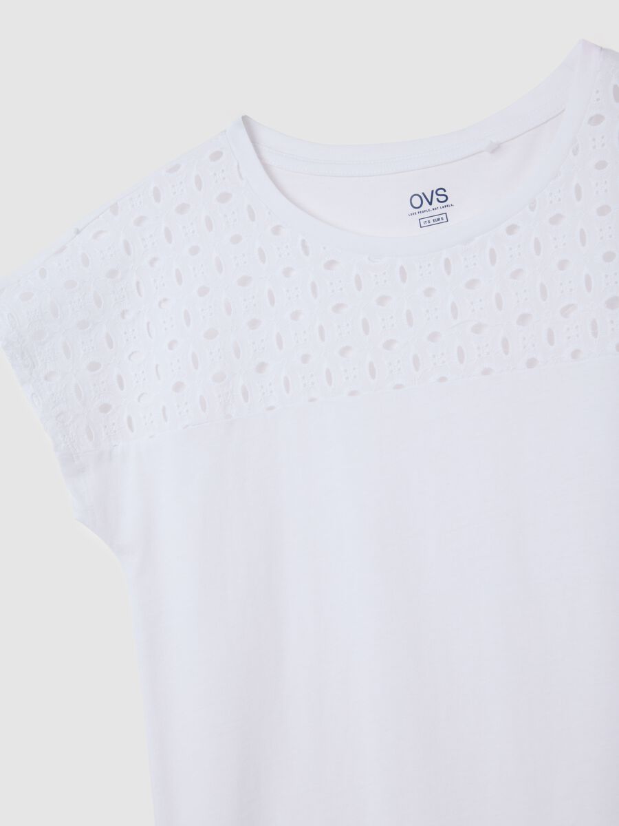 Women's white pure cotton T-shirt regular fit_1