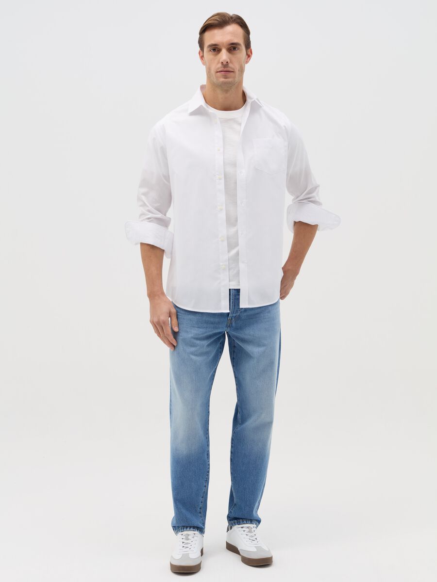 Regular blue tapered-fit jeans_0