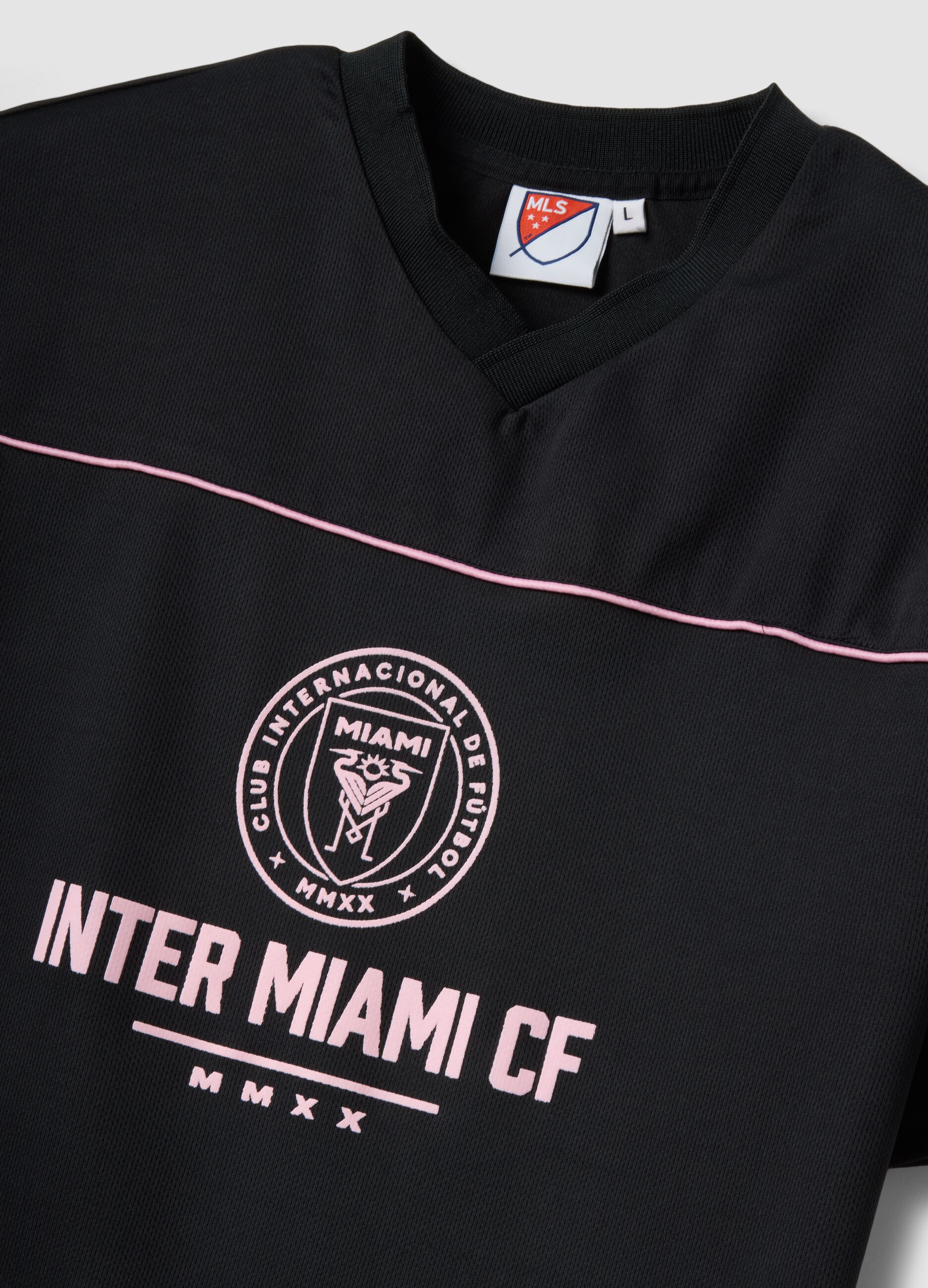 Black pure cotton Inter Miami CF regular-fit T-shirt