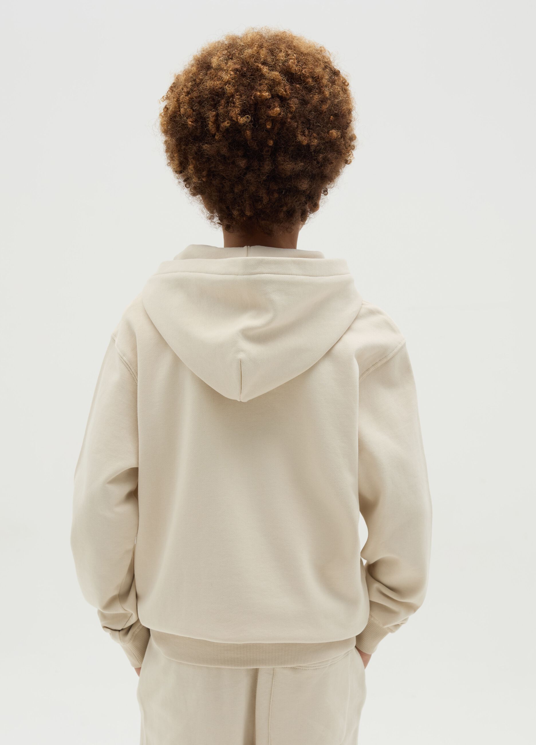Full-zip sweatshirt in French terry with hood