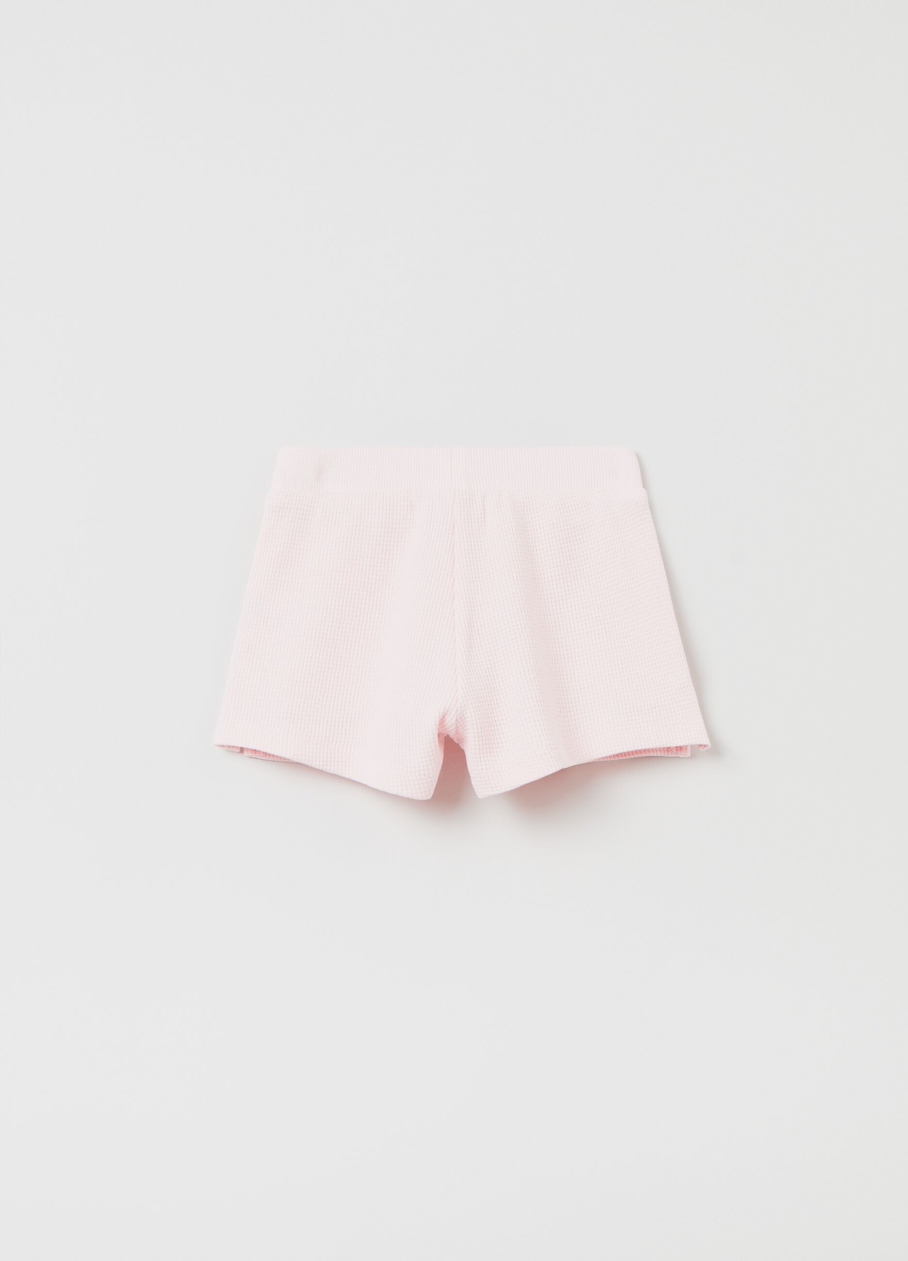 Shorts in cotone trama waffle_1