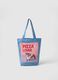 Blue pure cotton bag with pizza print_0