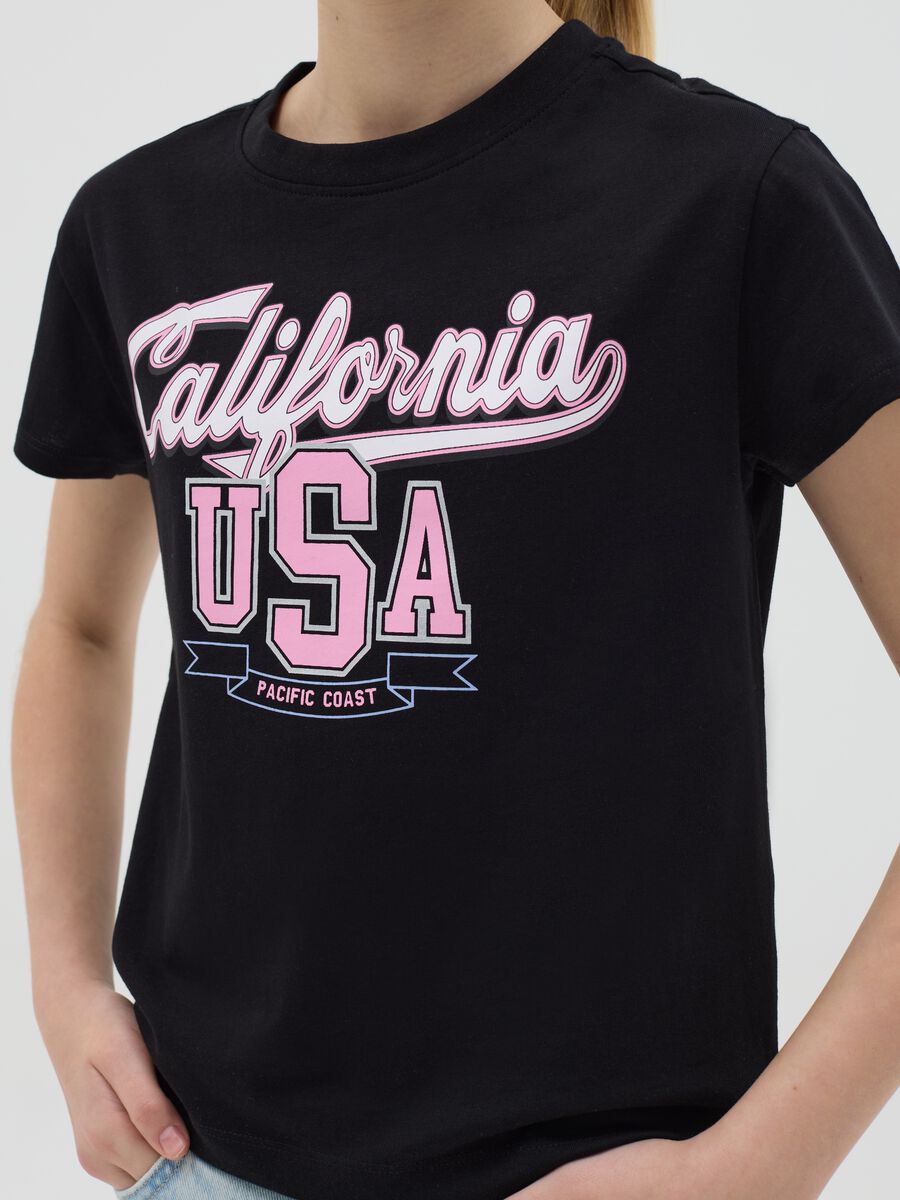 White cotton T-shirt with lettering print_1