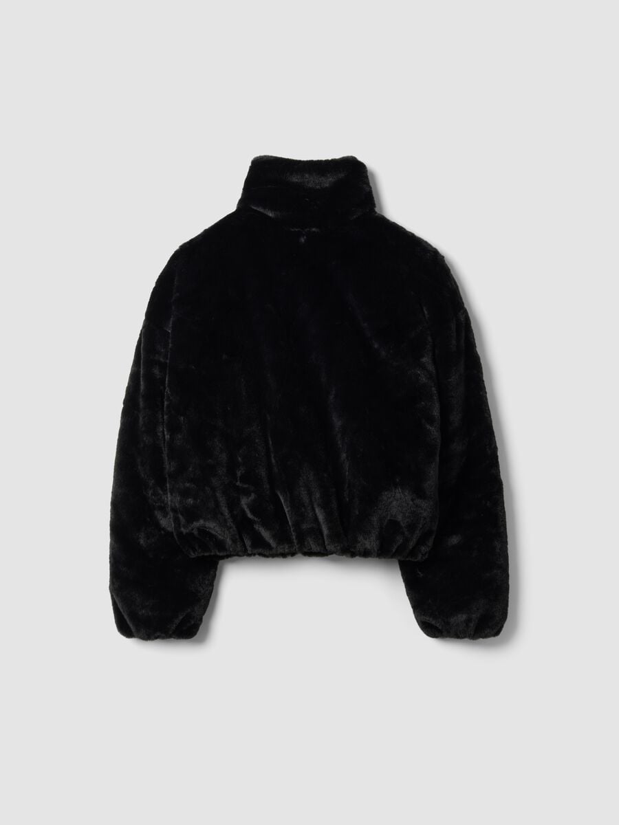 Black padded jacket with zip, regular fit_1