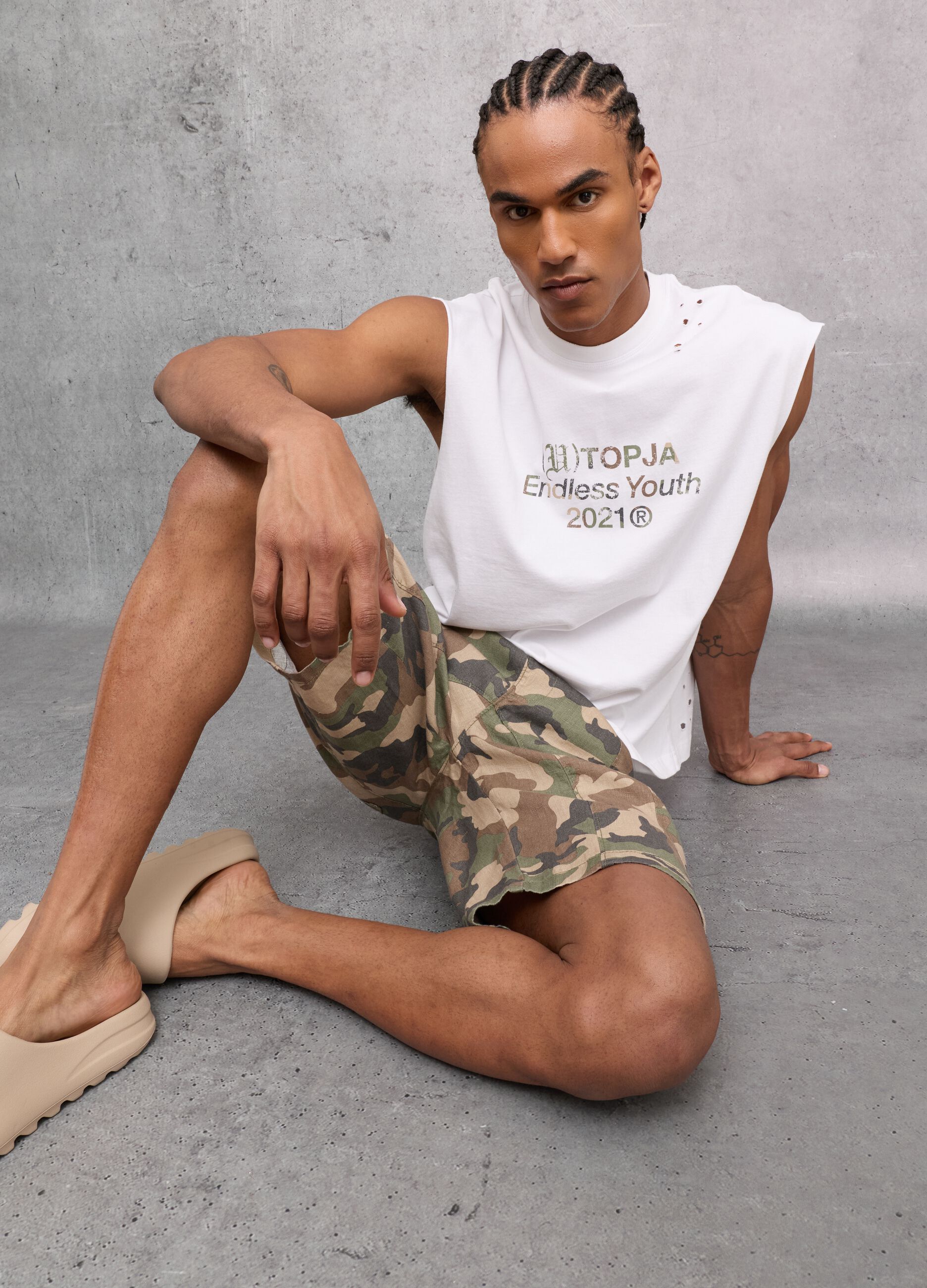 100% Linen Camo Shorts