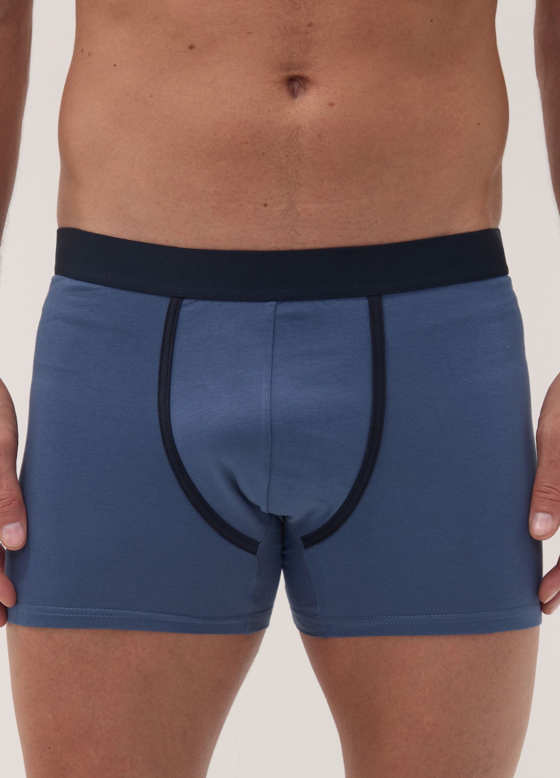 3-pack of blue stretch organic cotton boxer shorts
