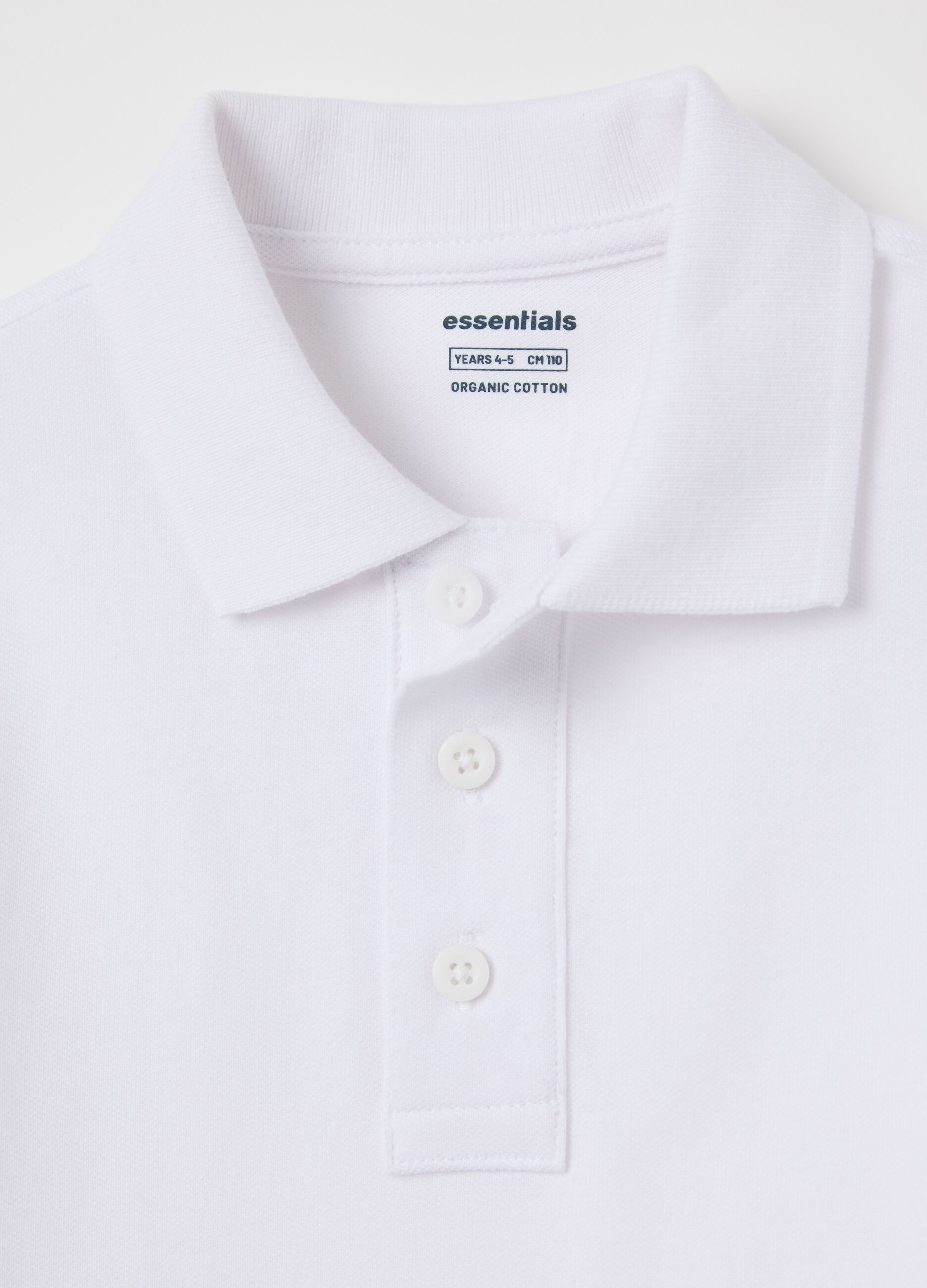 Essential white polo shirt in organic cotton