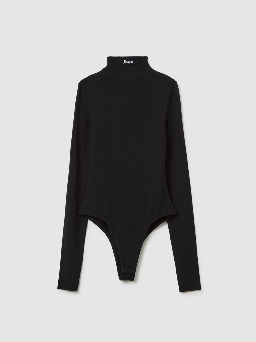 Mock-Neck Bodysuit Black_7