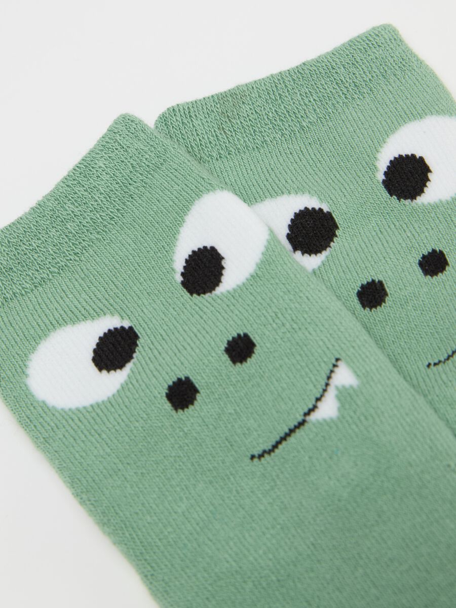 Two-pair pack slipper socks with dinosaurs design_3