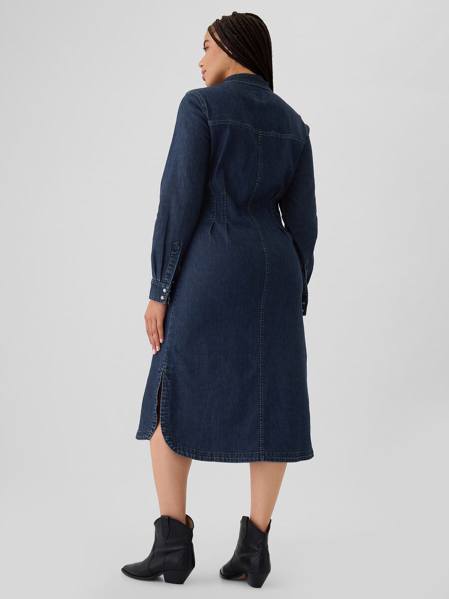 Denim shirt dress with pleats_5