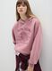 Pink cotton blend sweatshirt regular fit with print_3