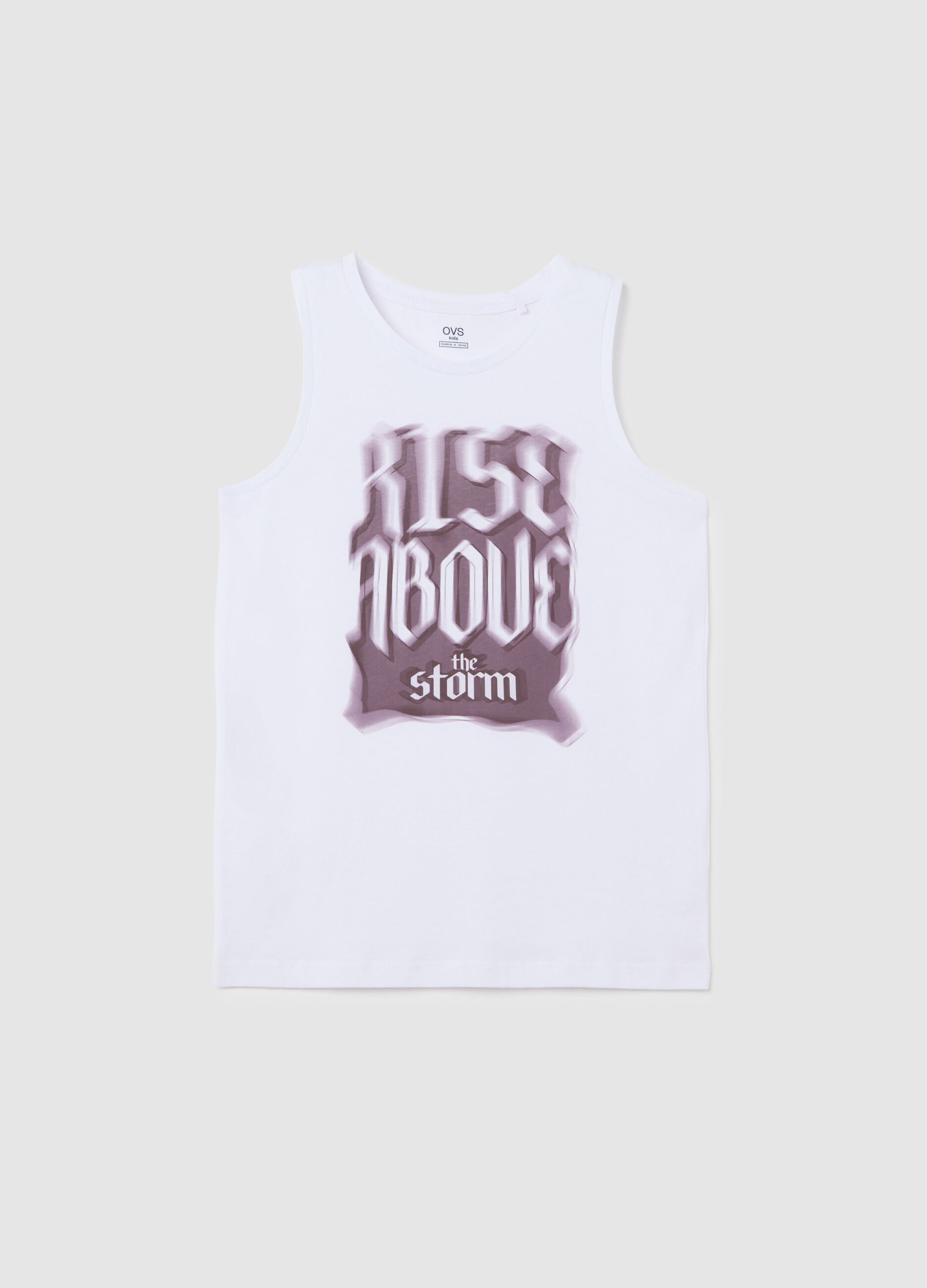 White Vest with Rise Above Prints