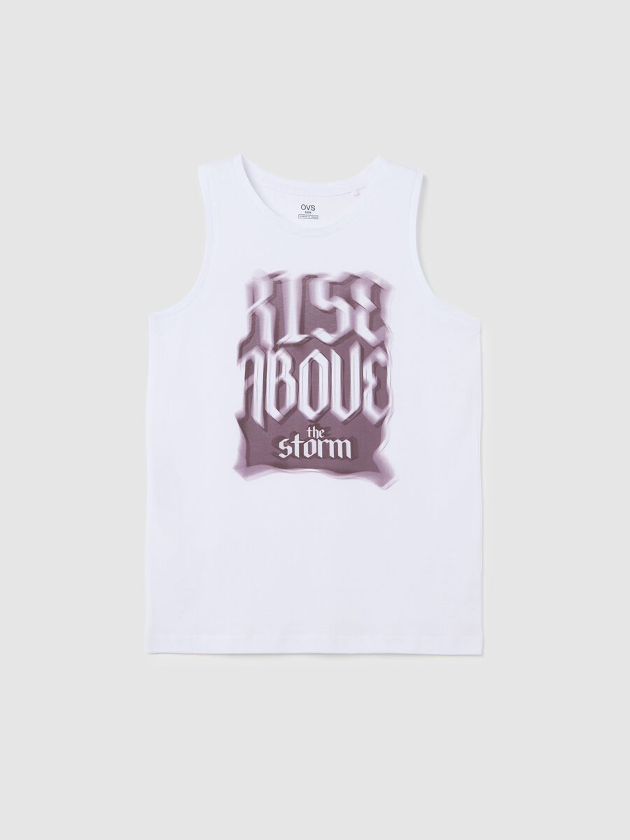 White Vest with Rise Above Prints_3