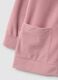 Pink fleece dressing gown with buttons and pockets_5