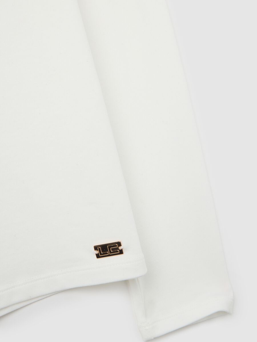 White cotton blend regular fit t-shirt_5