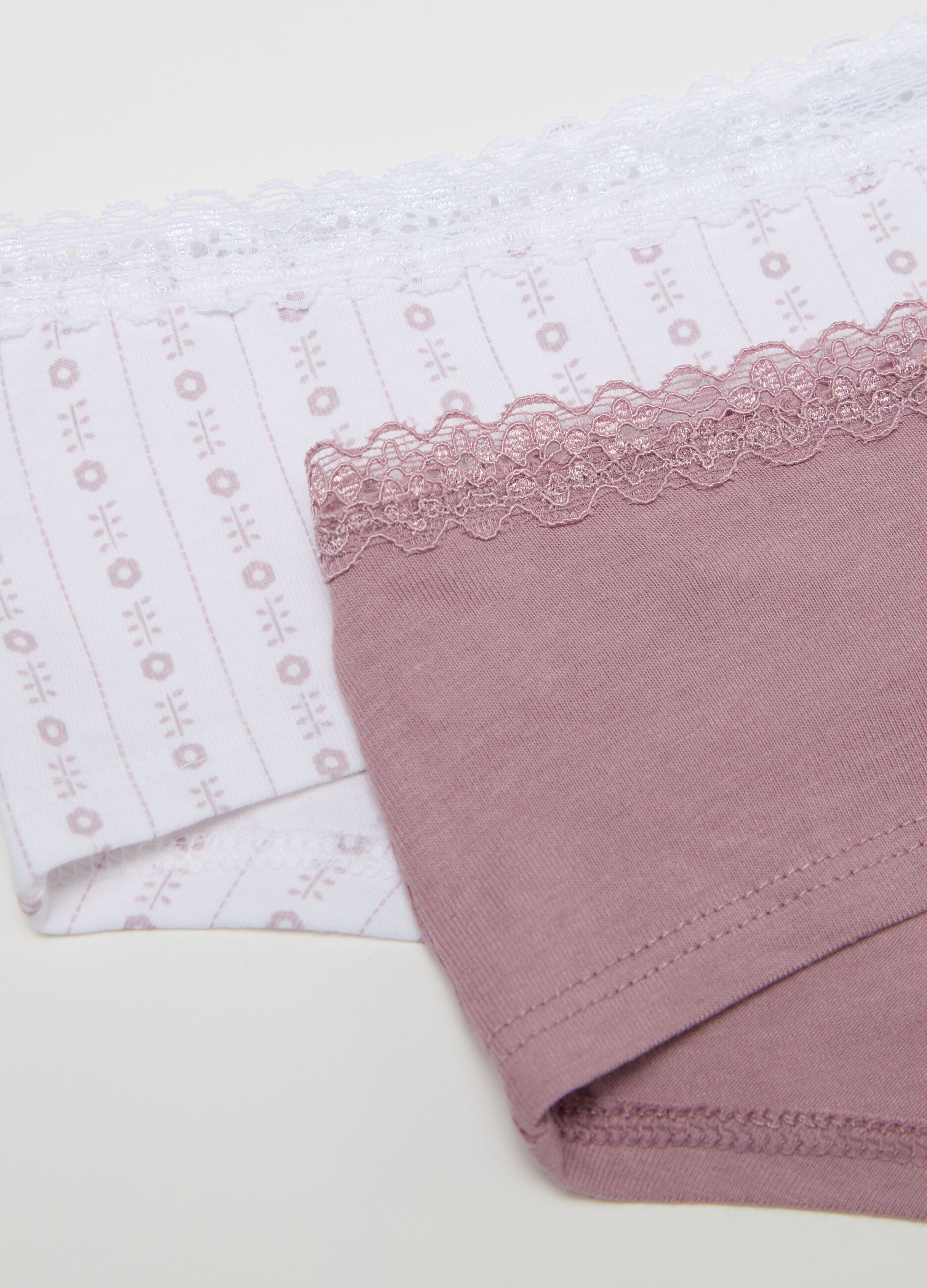 Bipack culotte con profilo in pizzo fantasia