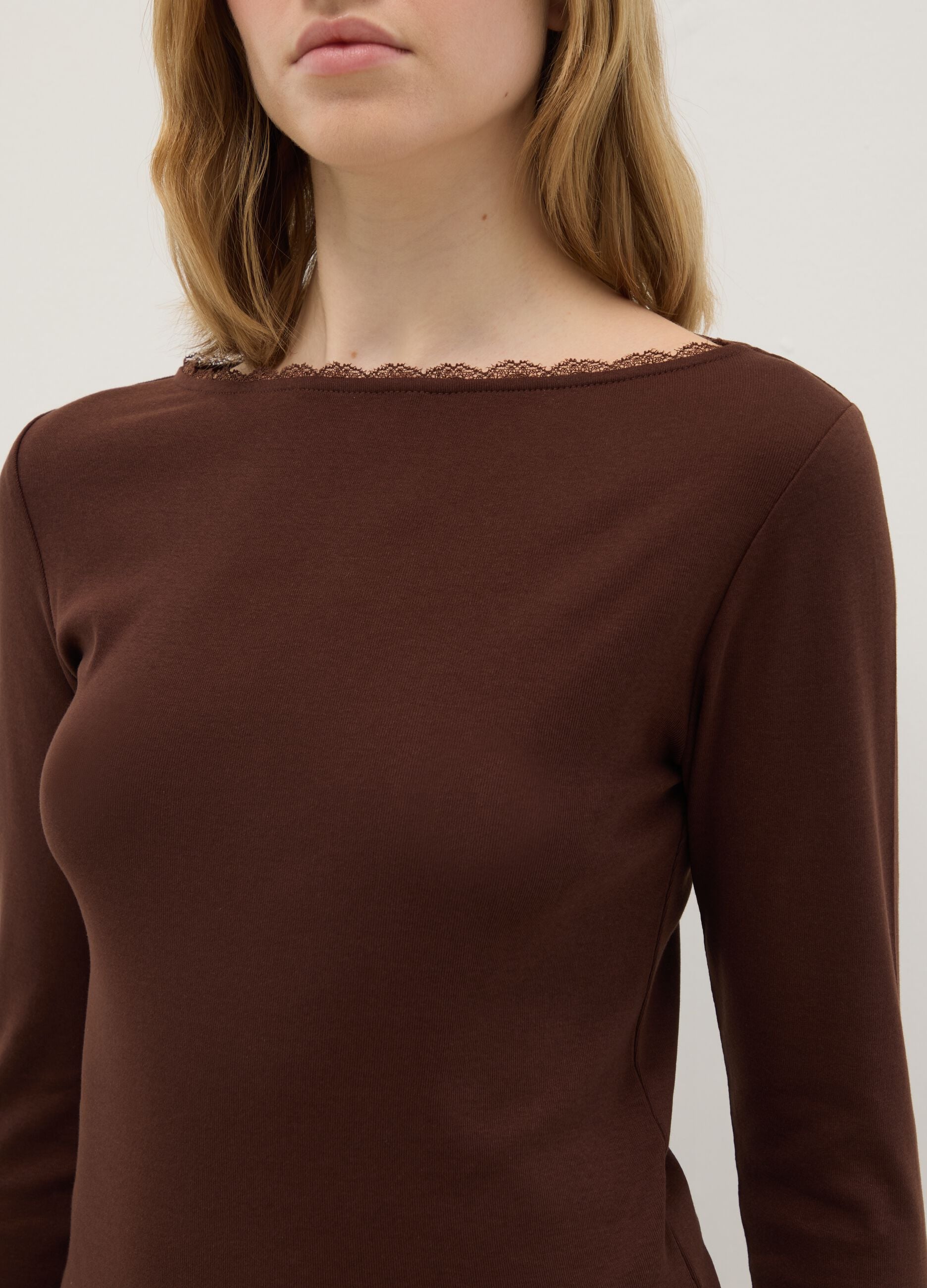 Brown pure cotton regular fit t-shirt