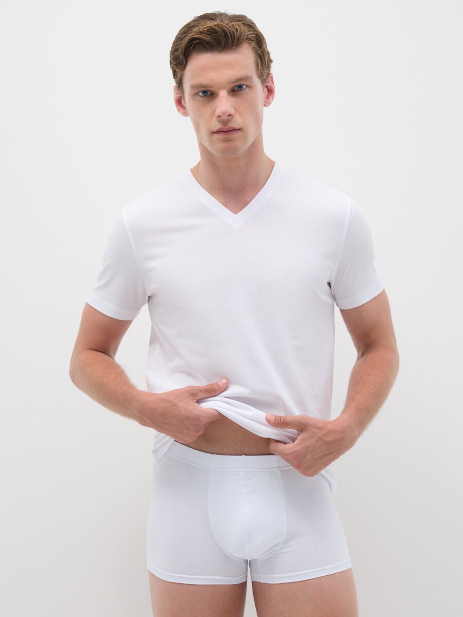 White Cotton Regular Fit Boxers_0