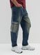 Baggy denim jeans in pure blue cotton with cargo pockets_3