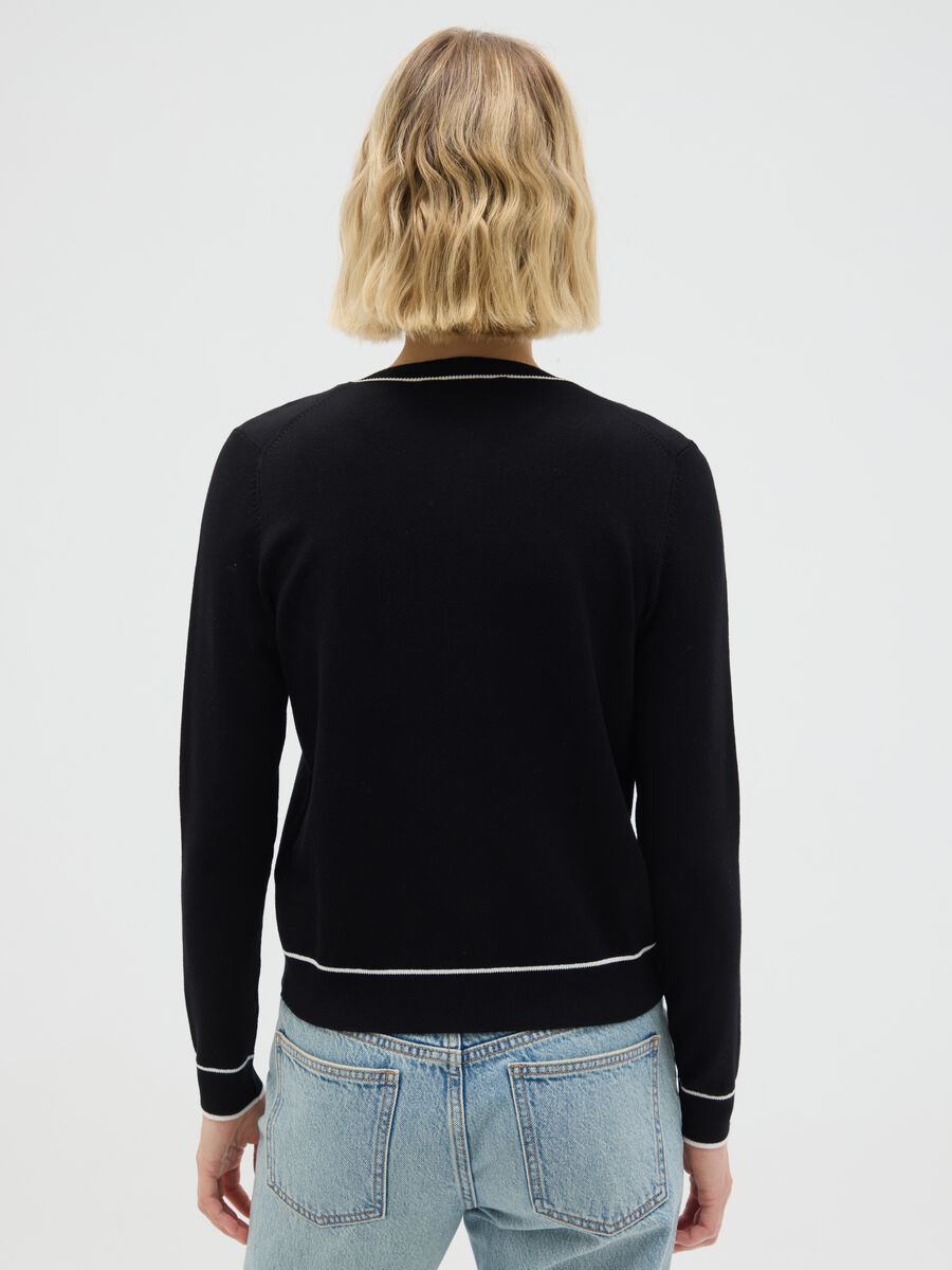 White viscose blend cardigan regular fit_3