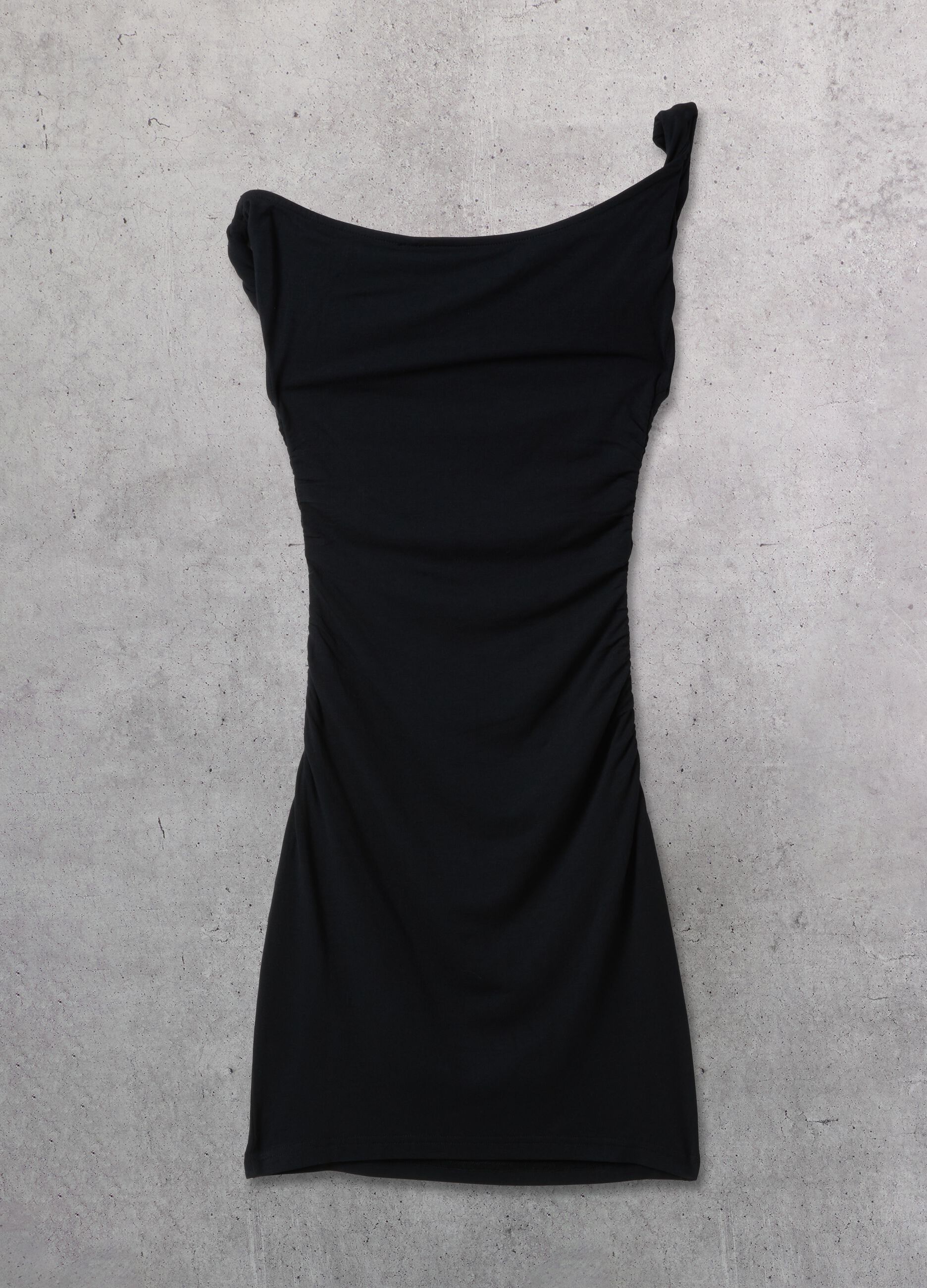 Black Asymmetrical Mini Dress