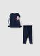 Blue pure cotton sweatshirt and trousers set for boys, regular fit with print_0