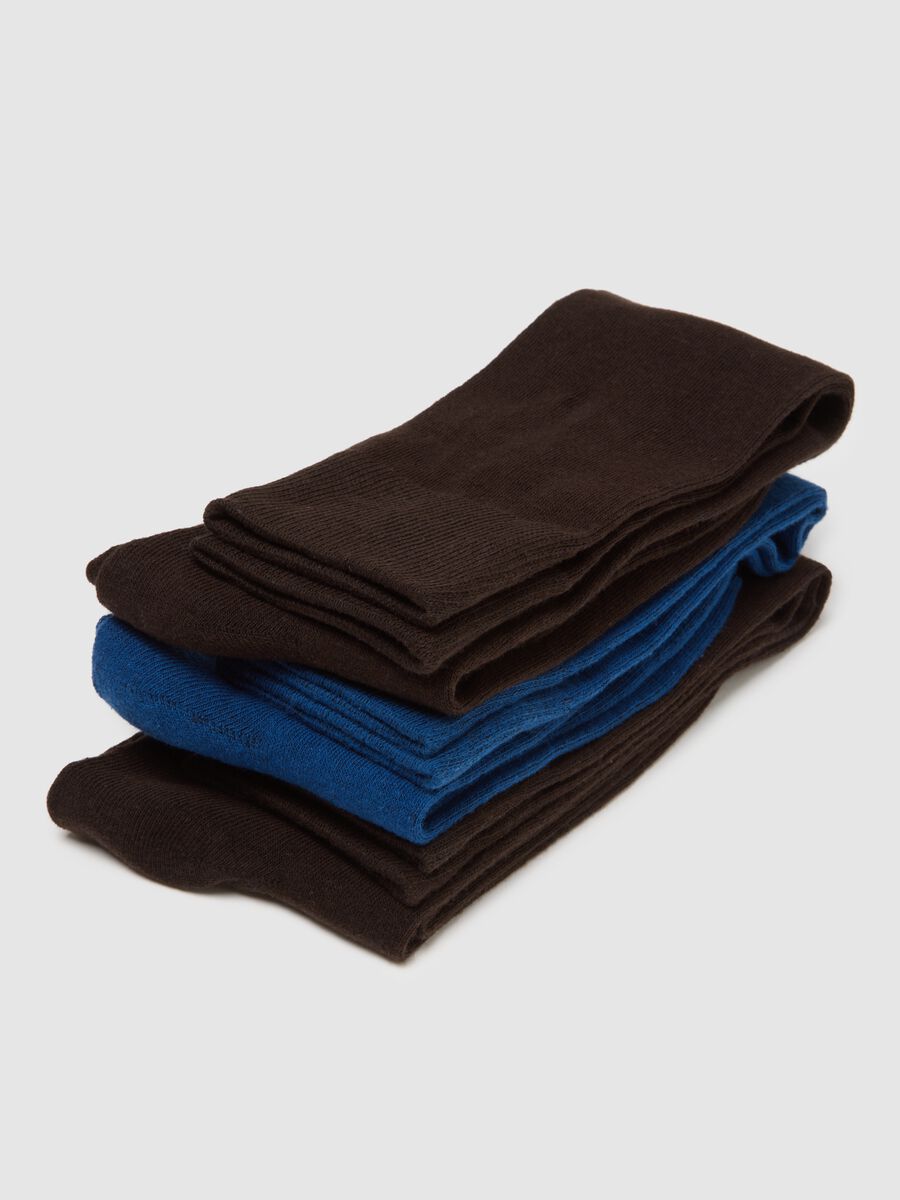 Multipack of long multicoloured cotton blend socks with stripes_2