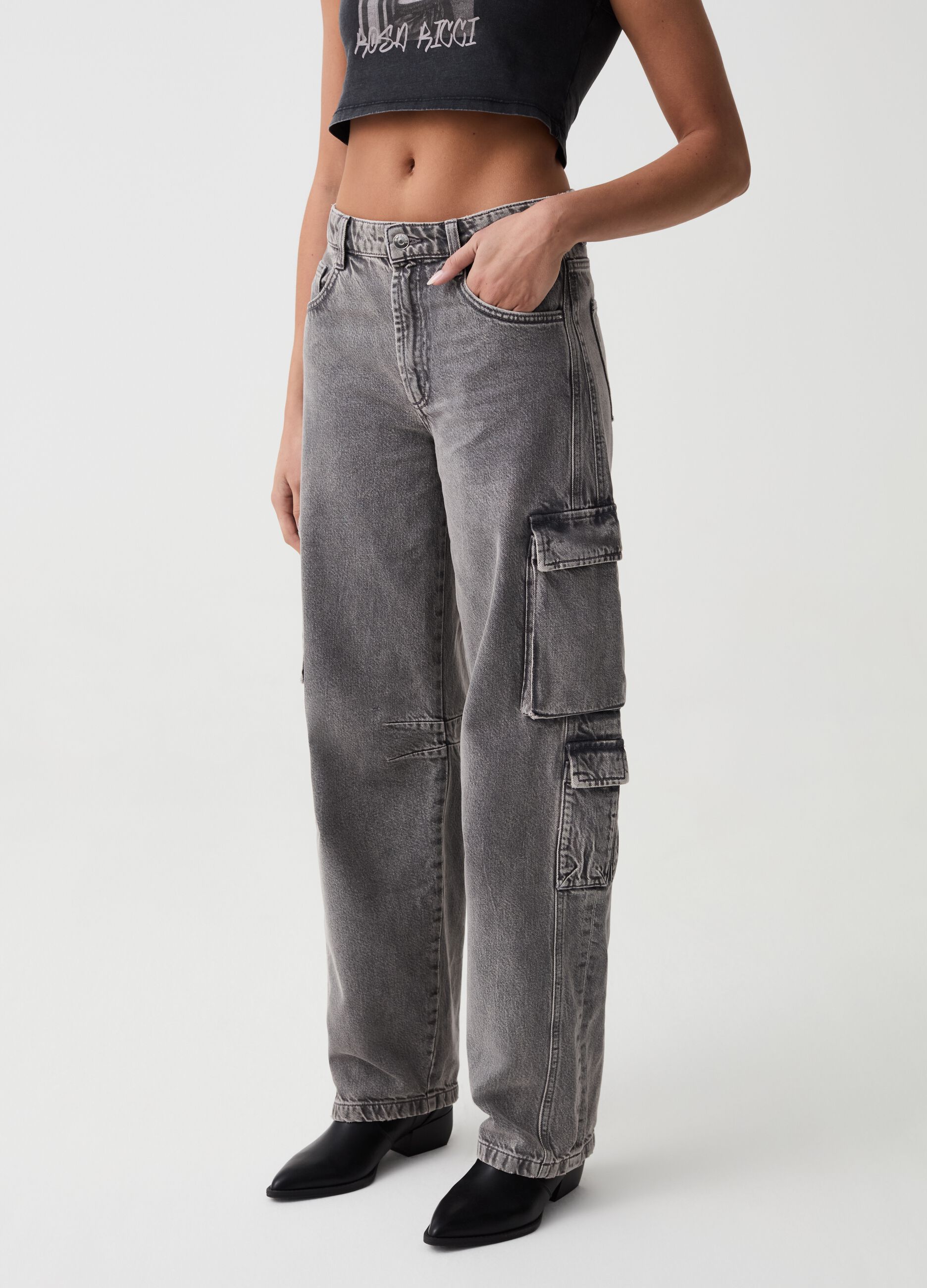B.ANGEL FOR THE SEA BEYOND multi-pocket cargo jeans