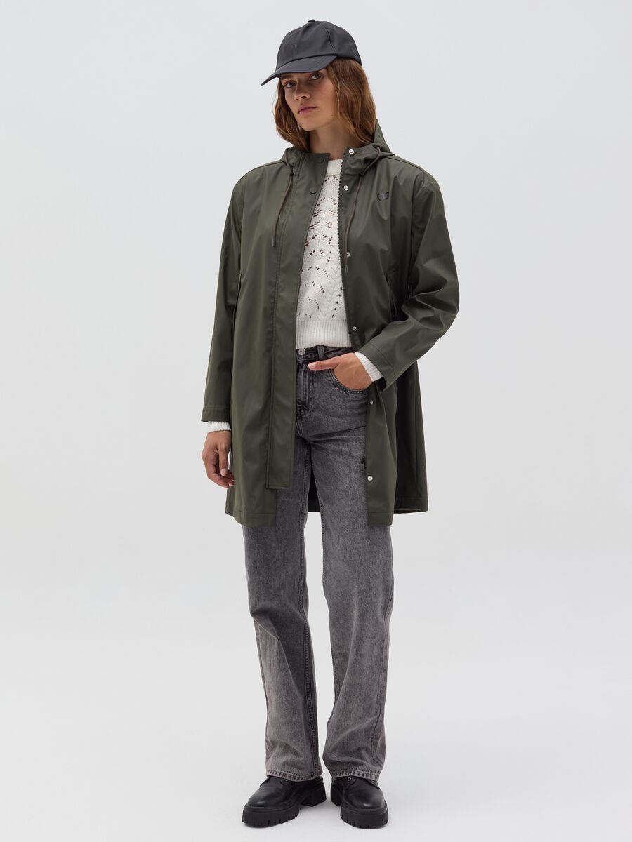 Waterproof parka with logo print_1