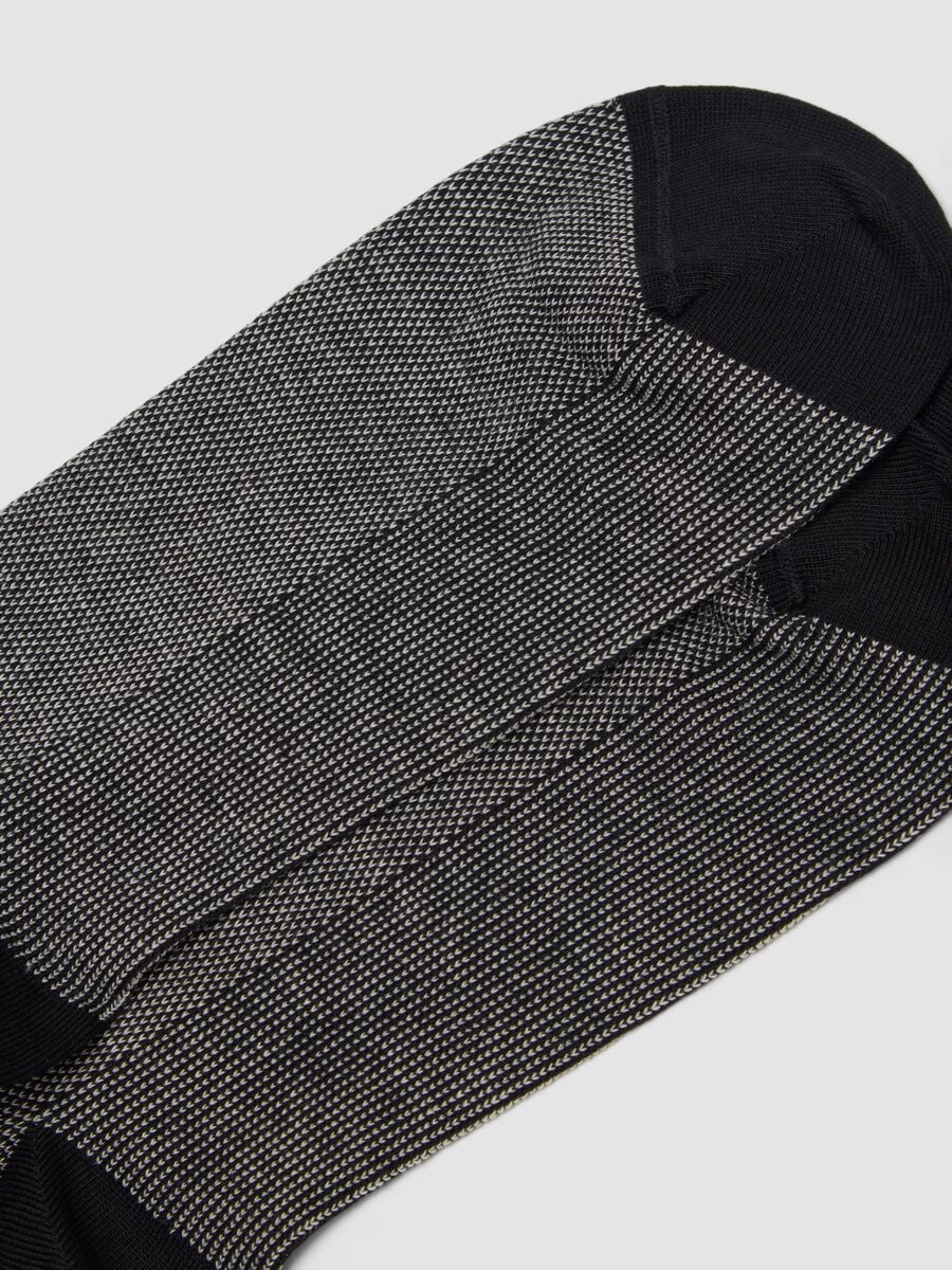 Black long socks in stretch cotton_2