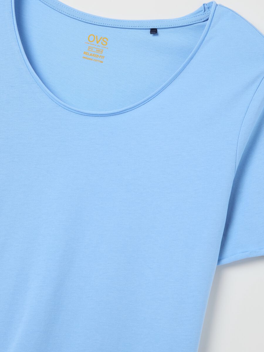 Light blue relaxed-fit T-shirt in cotton_5