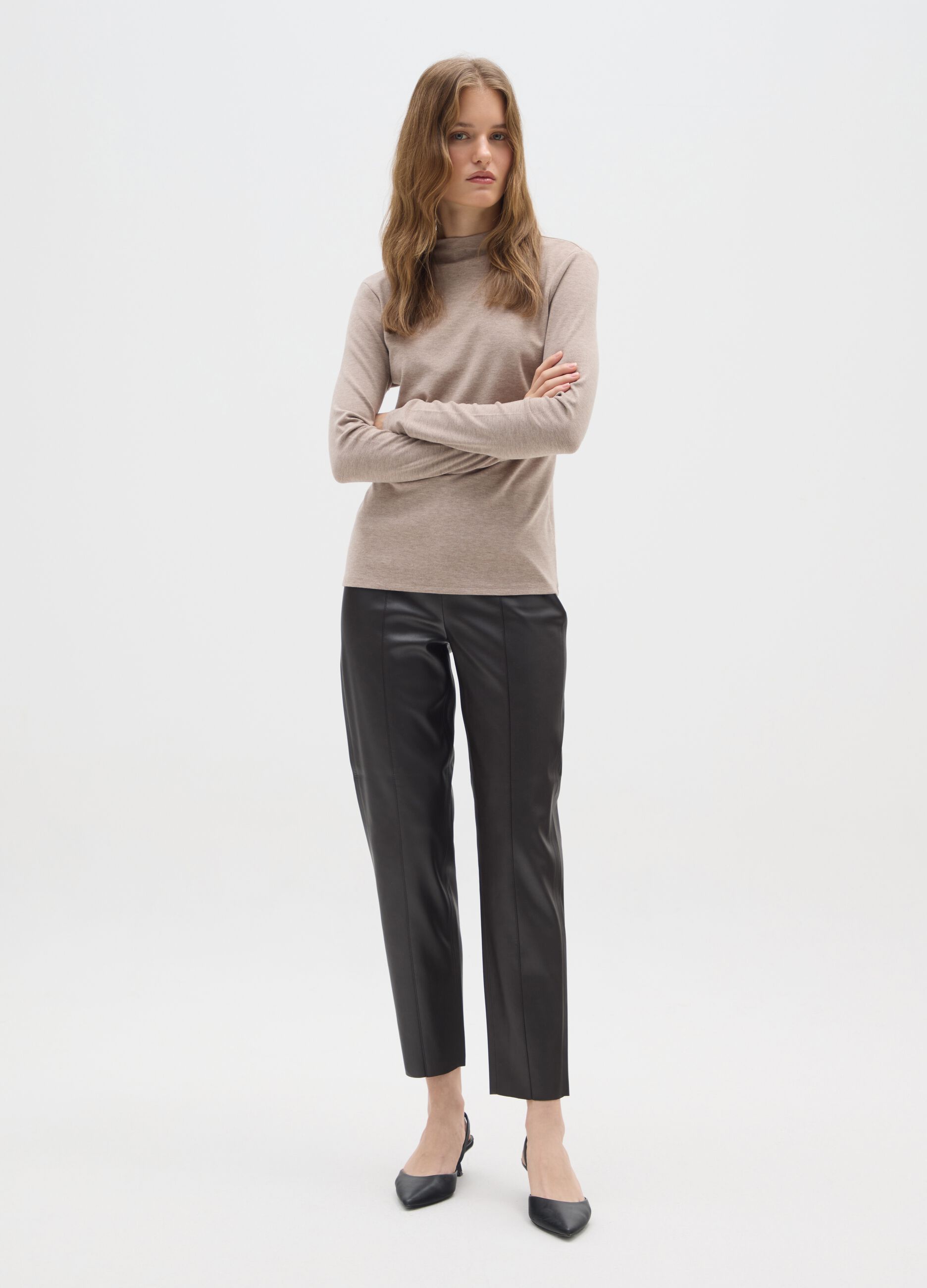 Beige Regular Fit Jumper