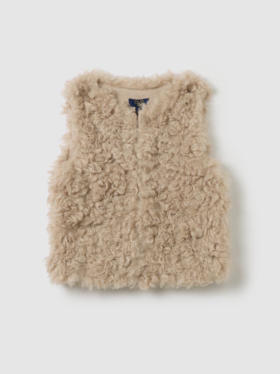 Gilet da bambina beige regular fit_0