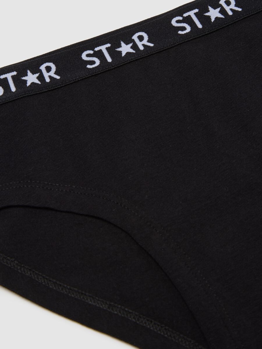 Mutandine in cotone elasticizzato nere per bambina regular fit_2