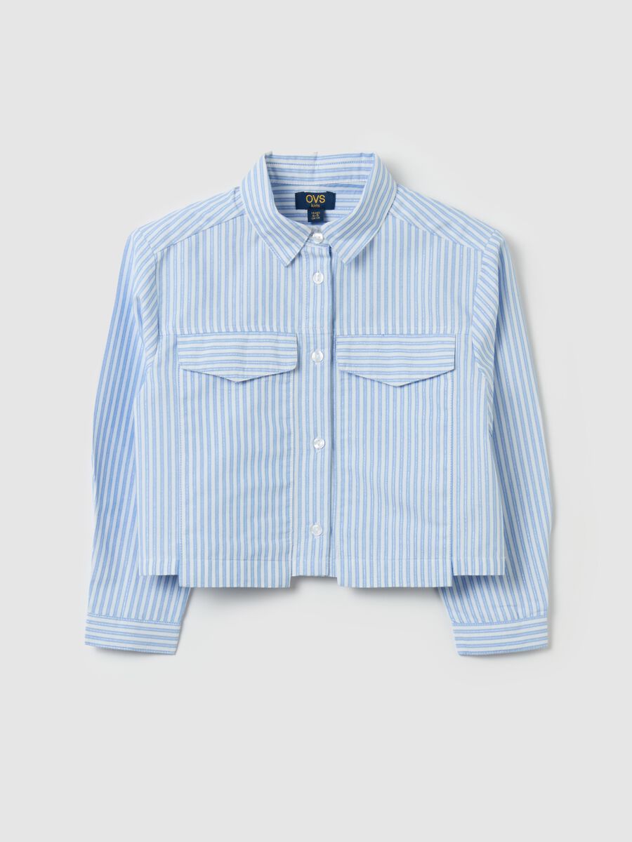 Camicia boxy fit a righe con lurex_0