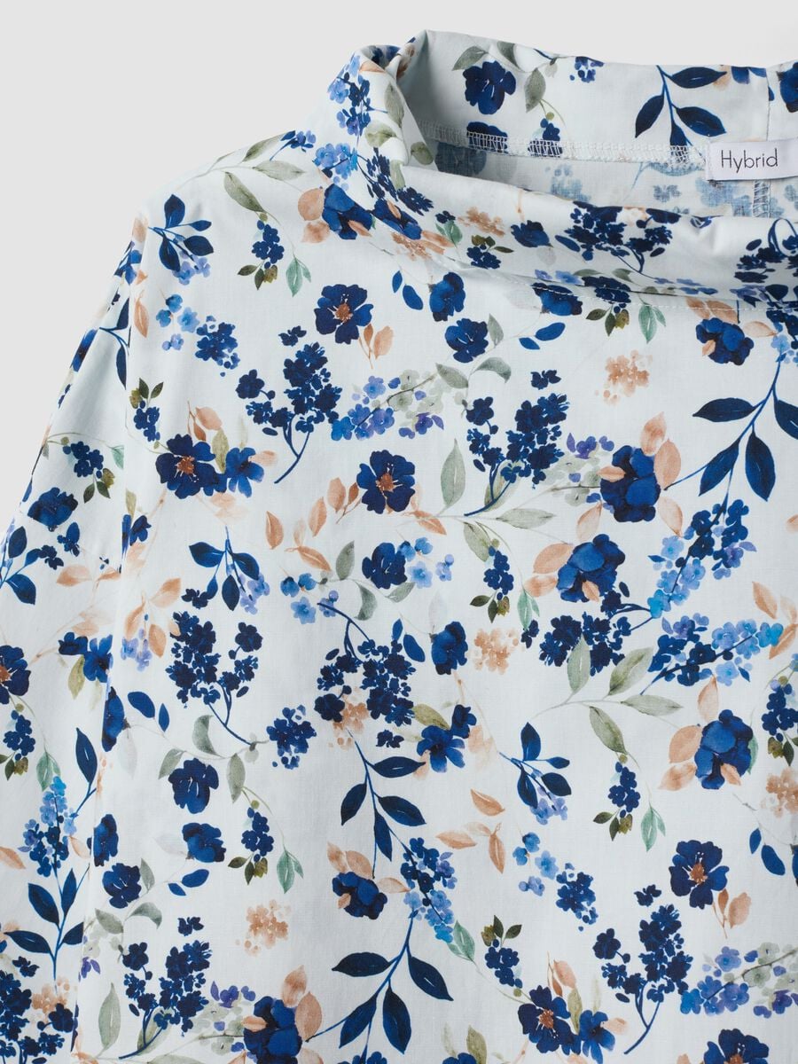 White floral stretch cotton blouse_5
