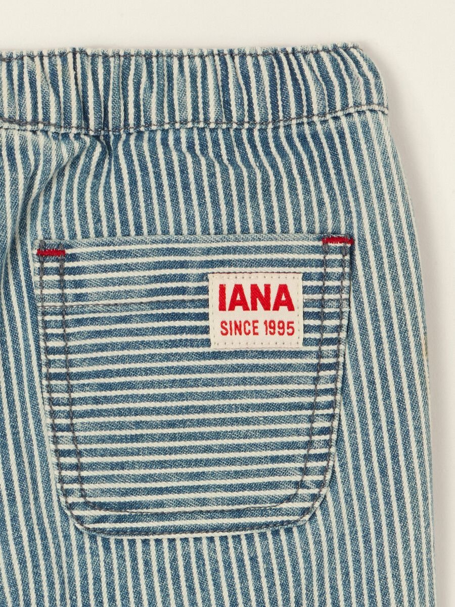 Striped baby trousers in a cotton, viscose and lyocell blend, regular fit_1