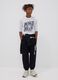 Blue oversized pure cotton joggers with &ldquo;Get Hyped&rdquo; slogan for boys_1