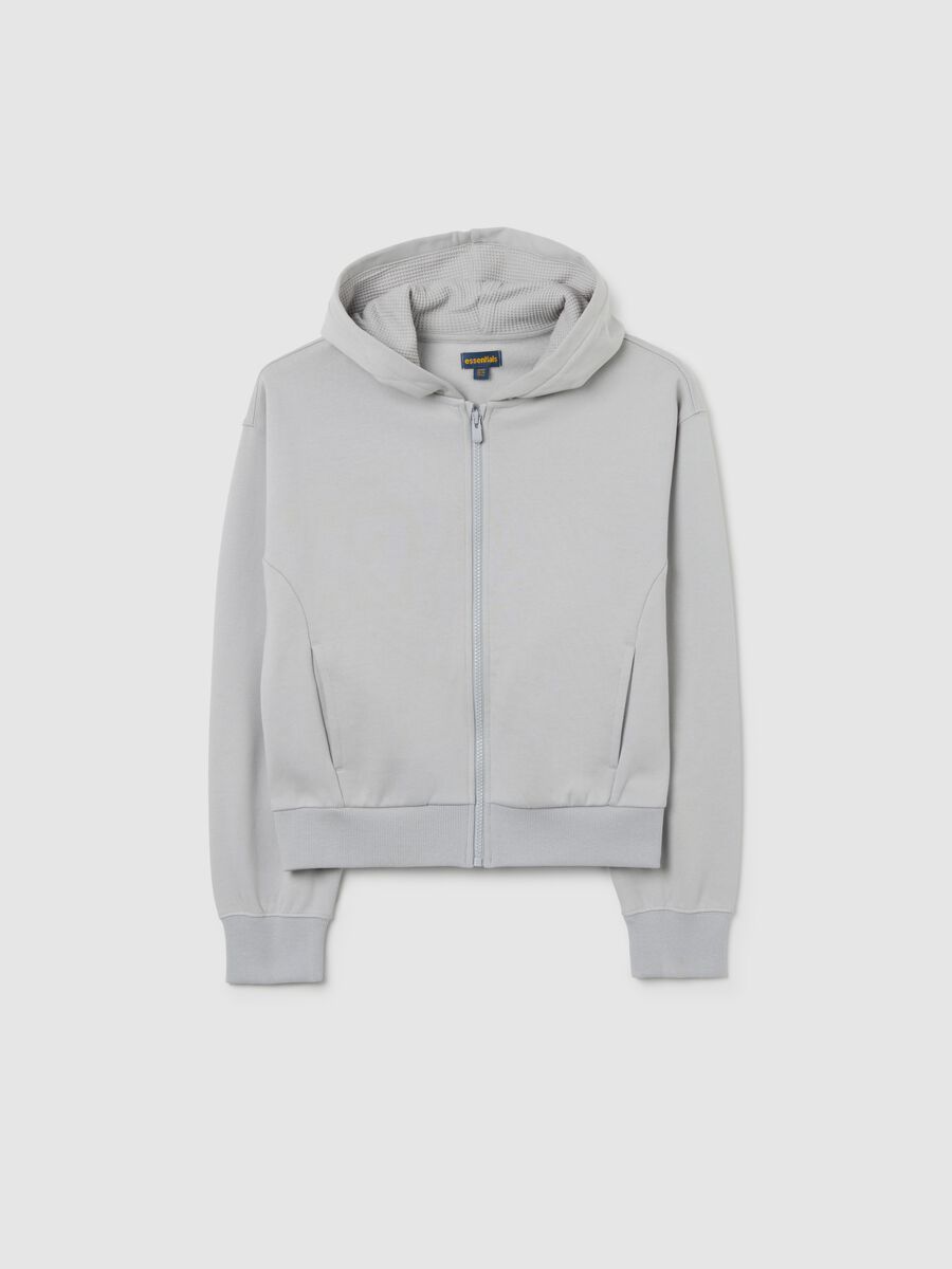 Girls' grey pure cotton sweatshirt regular fit_0