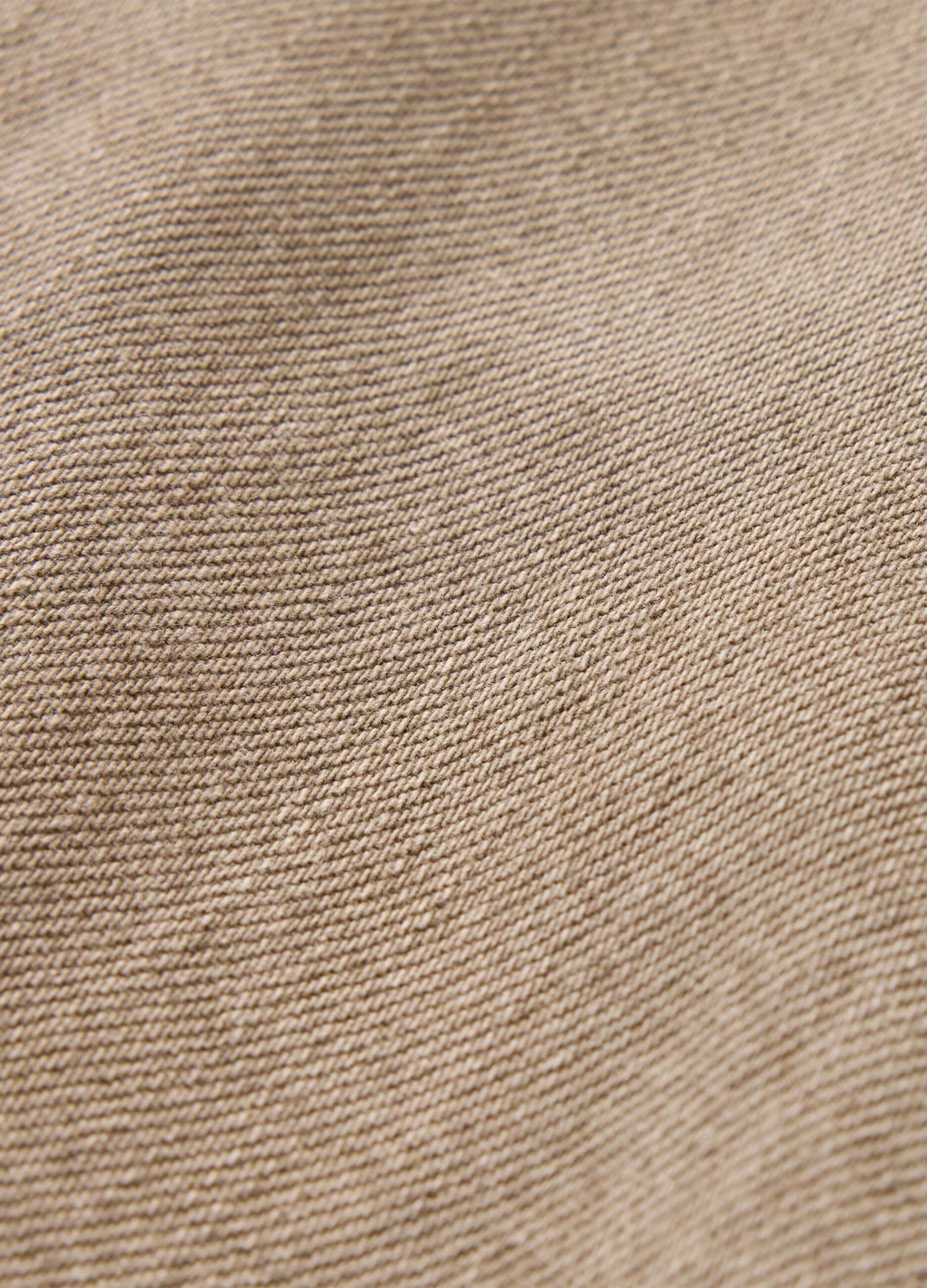 Beige wide-leg workwear jeans