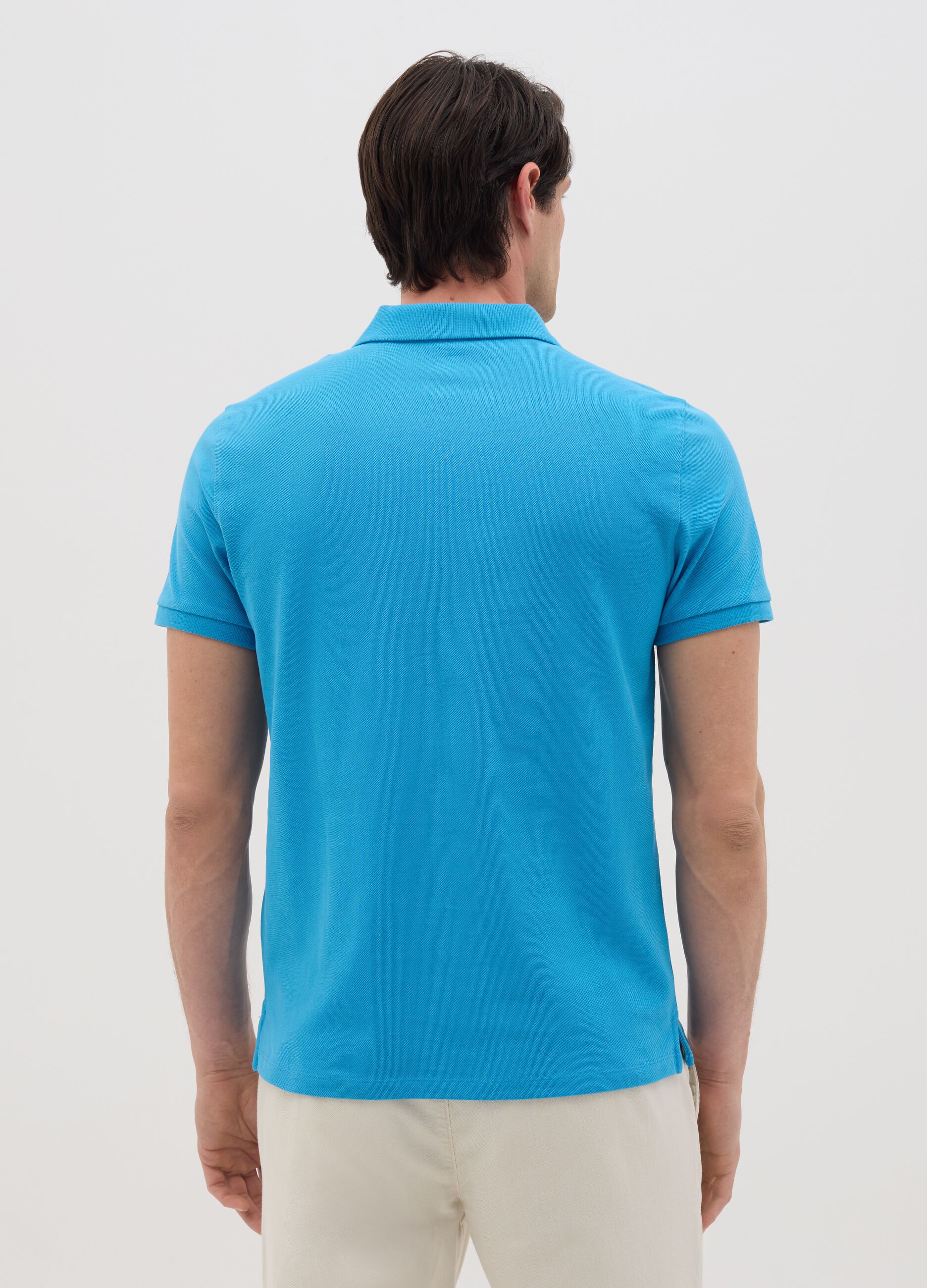 Sky Blue Piquet Cotton Polo