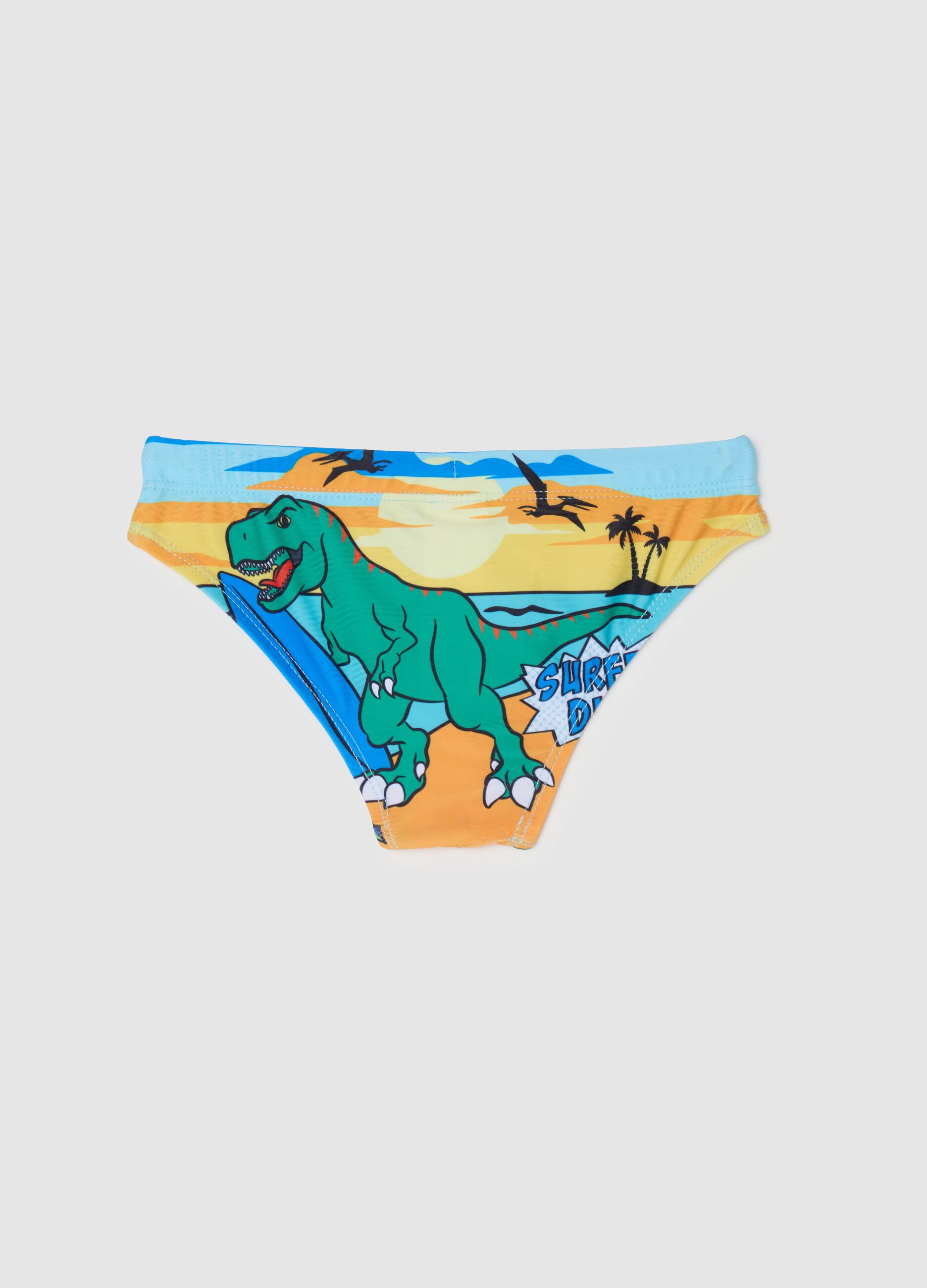 Slip mare da bambino in tessuto elasticizzato multicolor con stampa