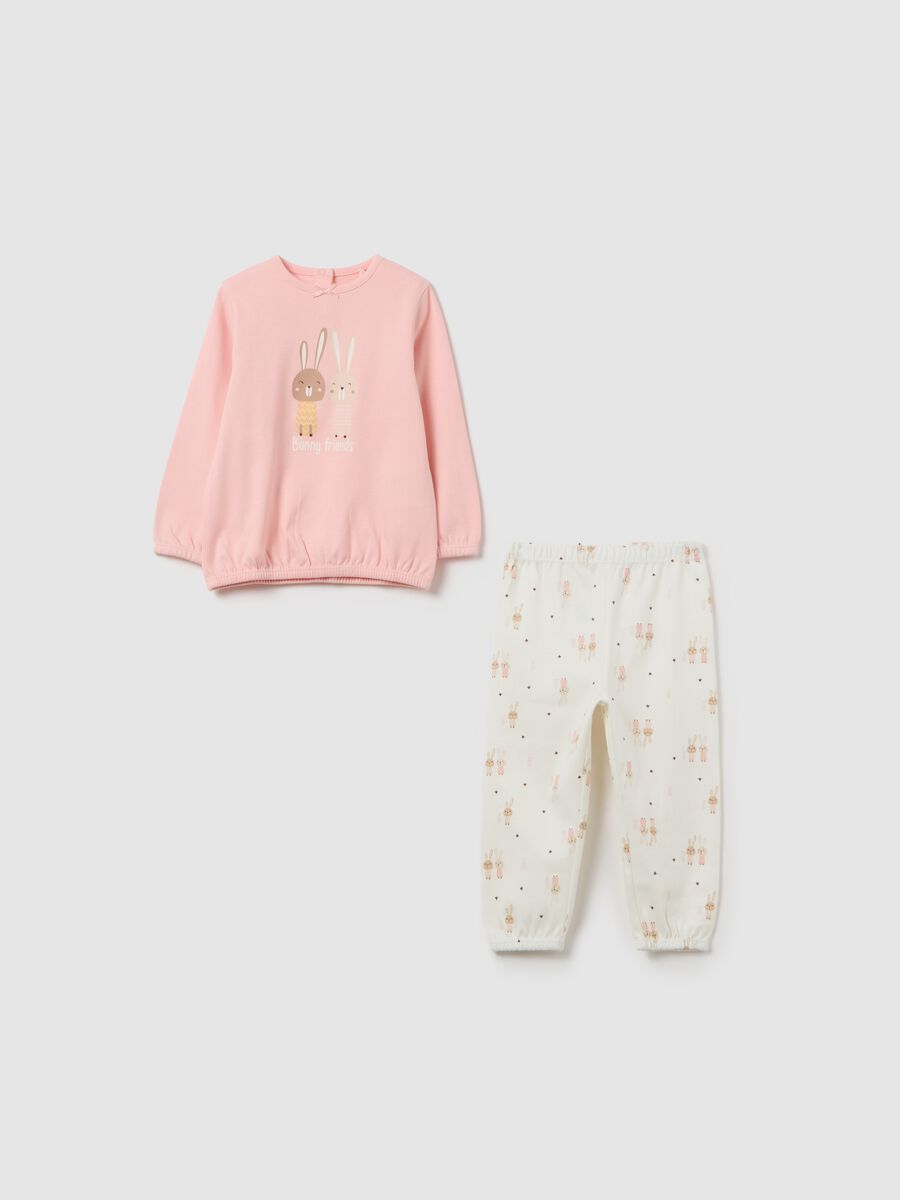 Newborn baby's multicolour pure cotton pyjamas, regular fit_0