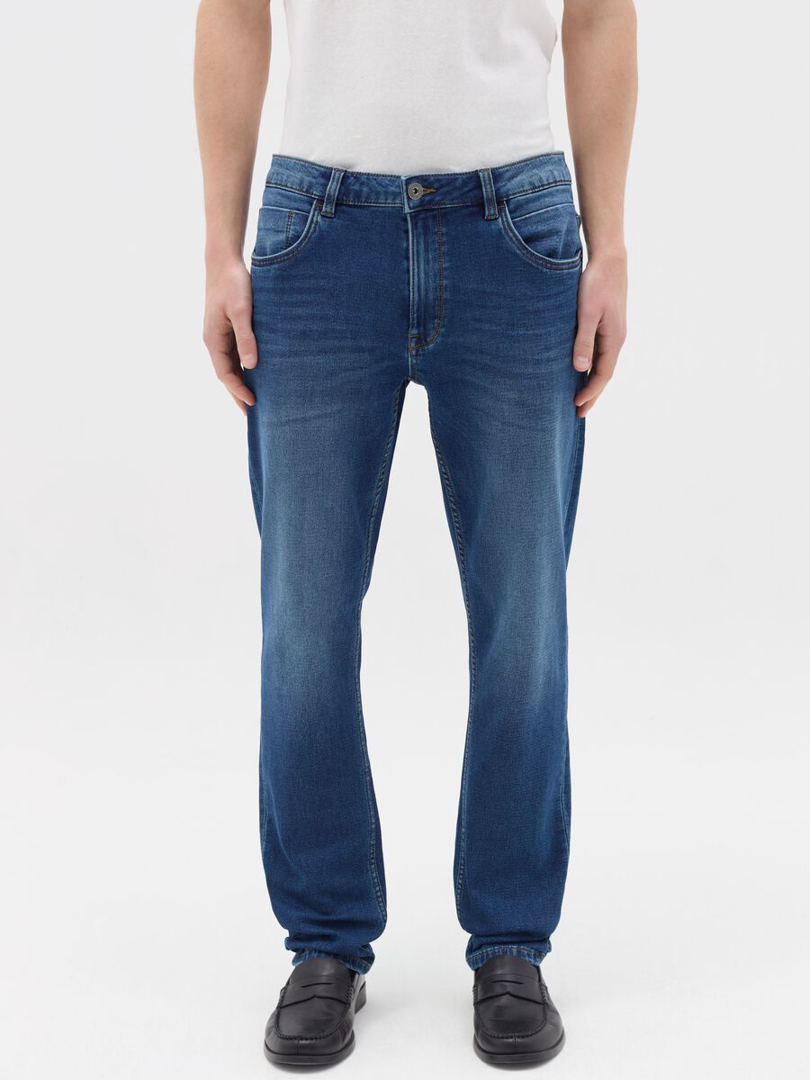 Slim-fit jeans with discolouring_1