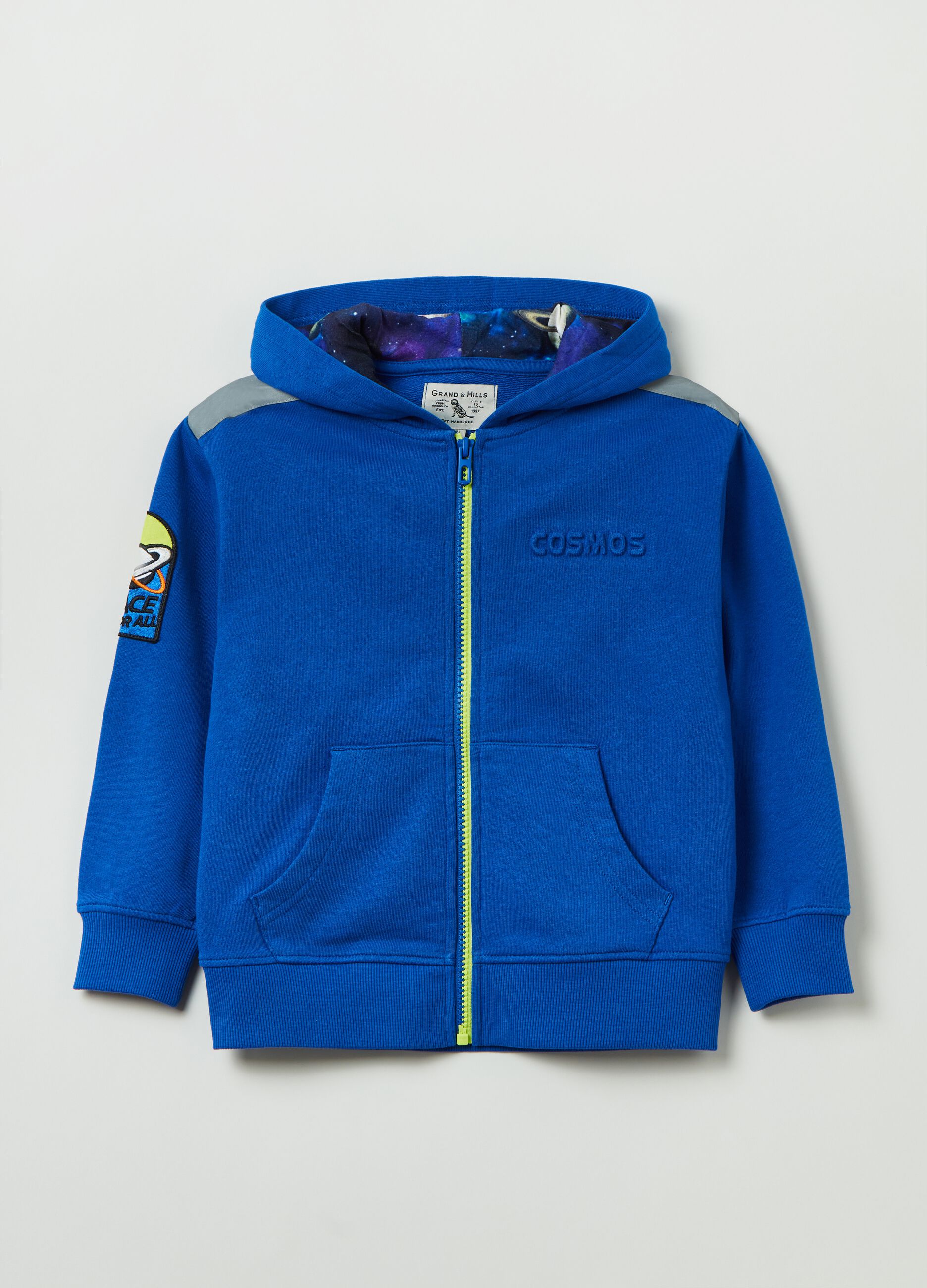 Felpa full-zip in cotone con cappuccio
