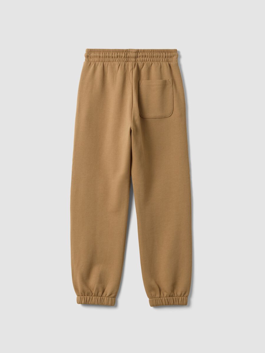 Pantaloni jogger marroni in puro cotone regular fit_1