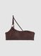 Brown stretch bikini top with straps_0