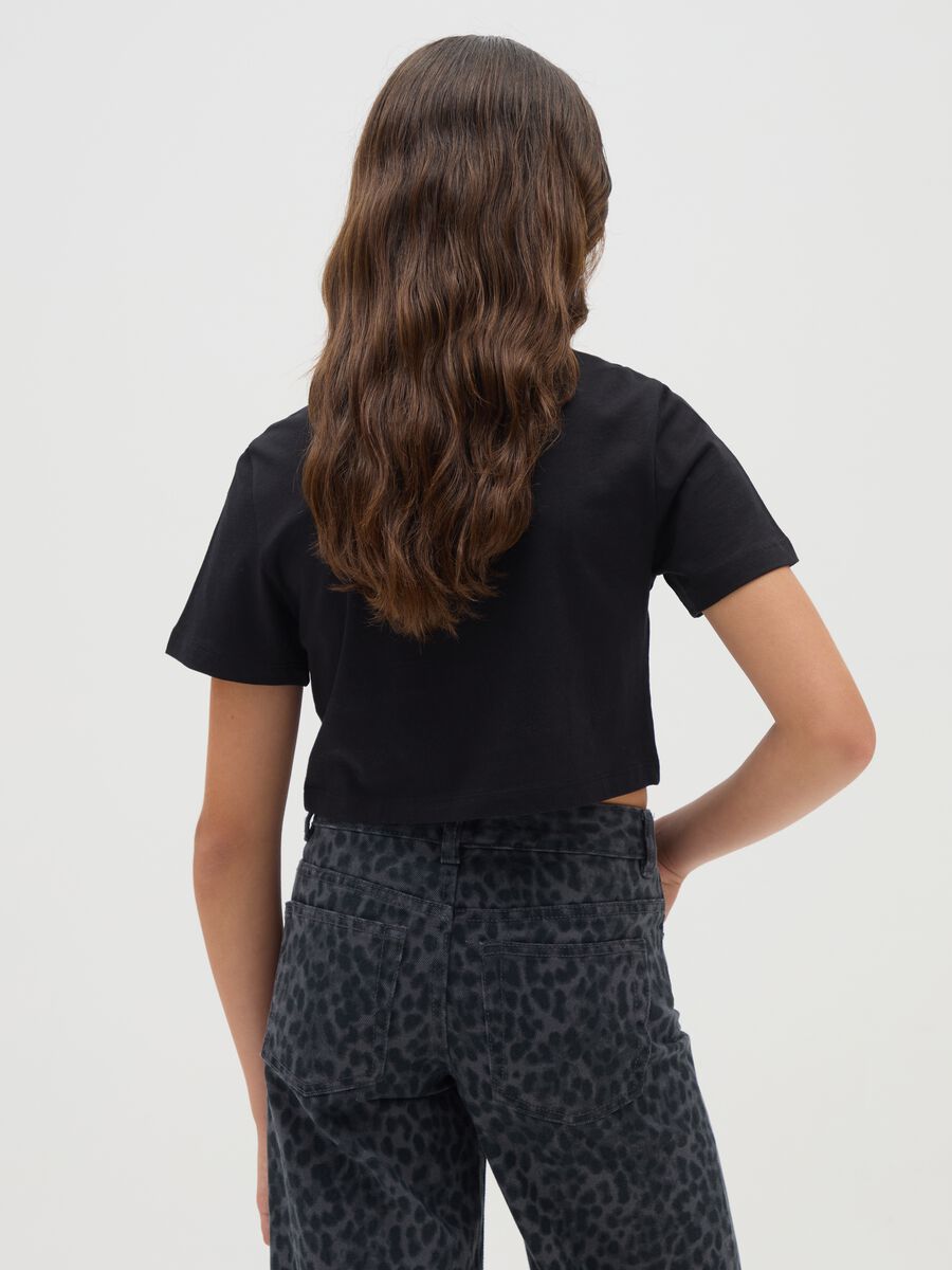 Girls' pure cotton black T-shirt_1