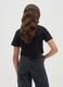 Girls' pure cotton black T-shirt_1